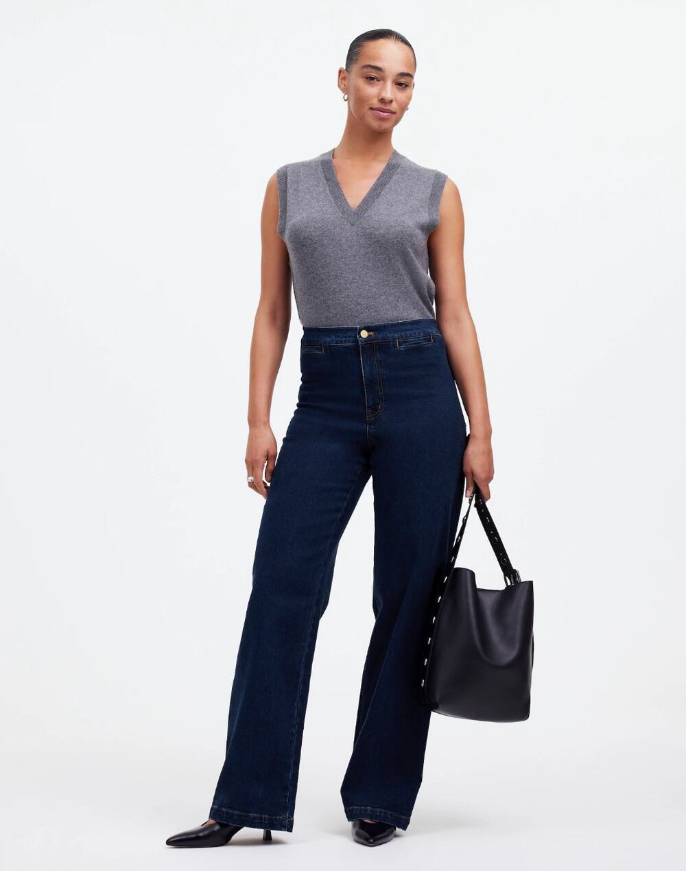 MADEWELL Petite Curvy Emmett Wide-Leg Jean Leffers Welt Pocket Sz 29 NWT {G19}